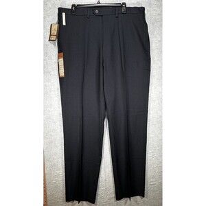 NWT Haggar Pants Mens 38x34 Navy Premium Comfort Classic Fit Stretch Straight